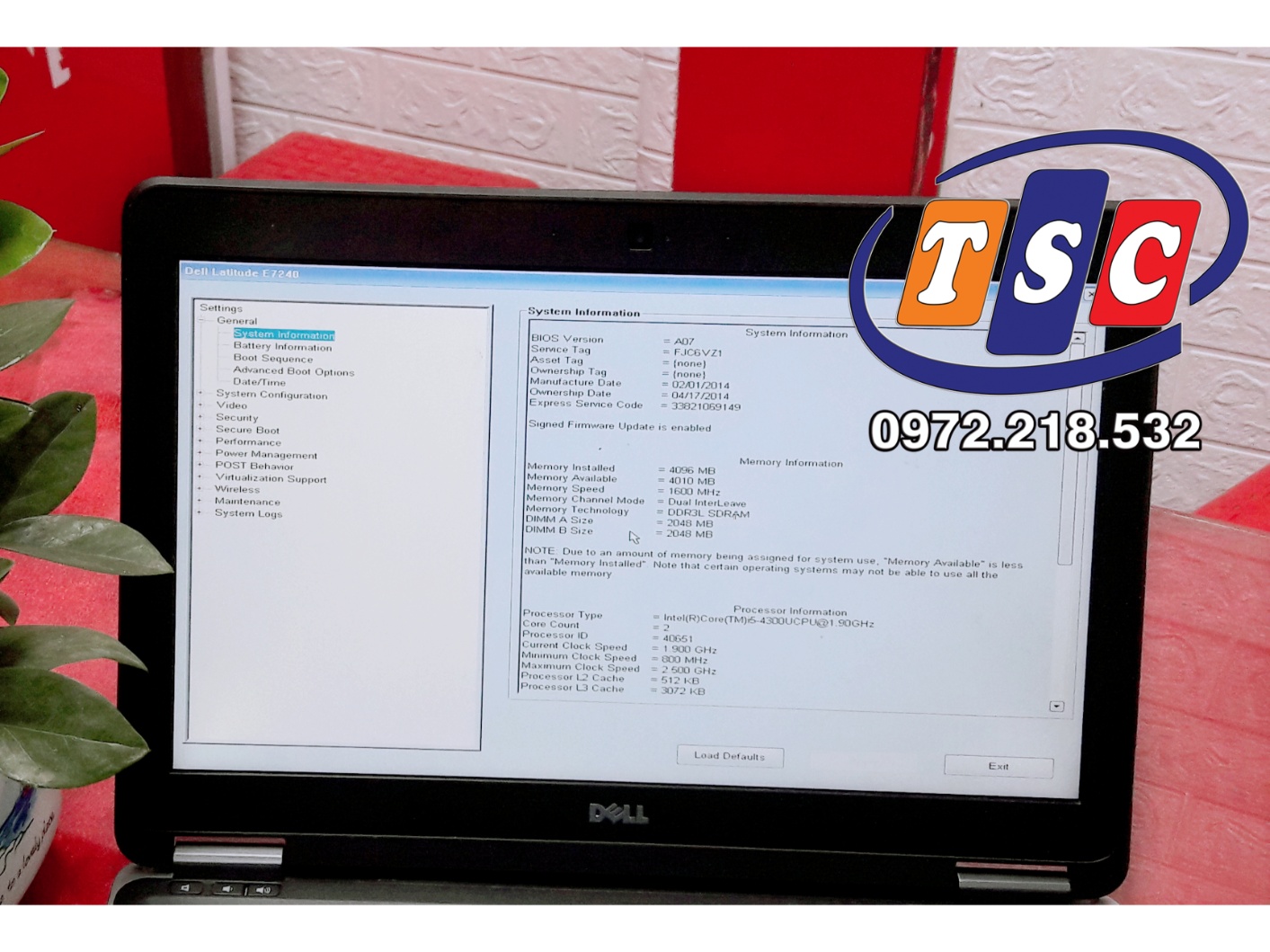 Laptop Del Latitudel E7240 | Core i5 4300U | RAM 4 GB | 12.5"