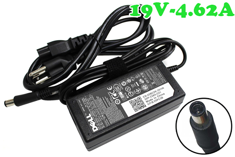 Sạc Laptop Dell 19V - 4.62A chân kim thường loại thường, sạc laptop tại thanh hóa
